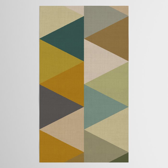 geometric mid century abstract nature green Tablecloth Gallery Image 2