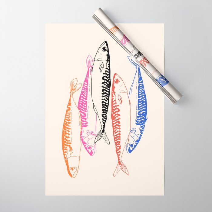 Mackerel Retro Wrapping Paper Gallery Image 1