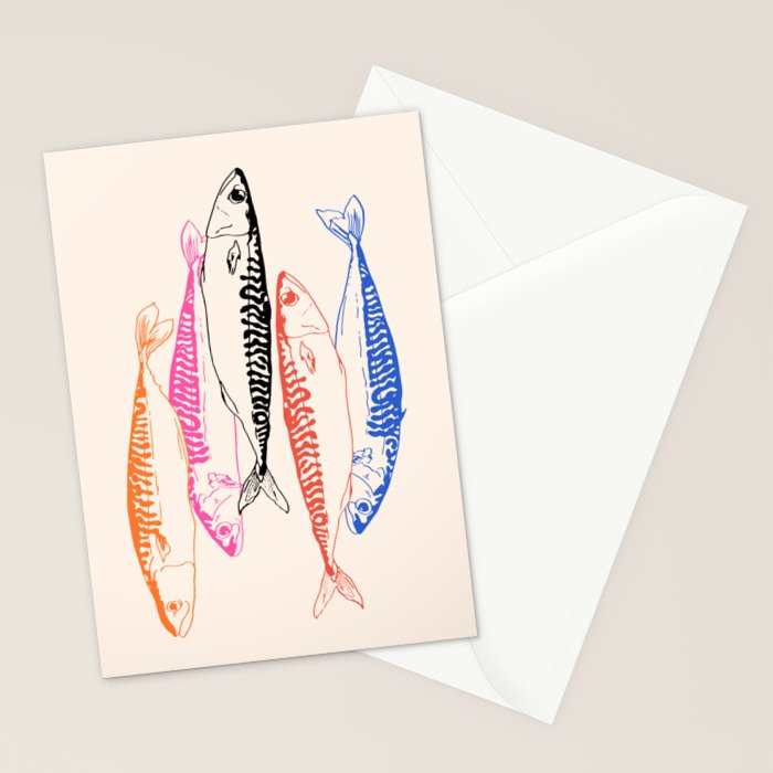 Mackerel Retro Stationery Card Gallery Image 2