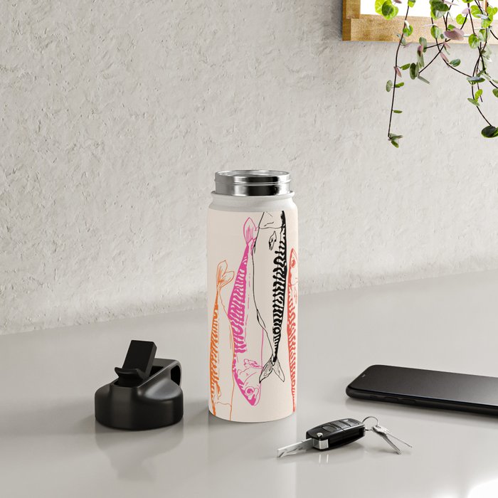 Mackerel Retro Water Bottle Gallery Image 4