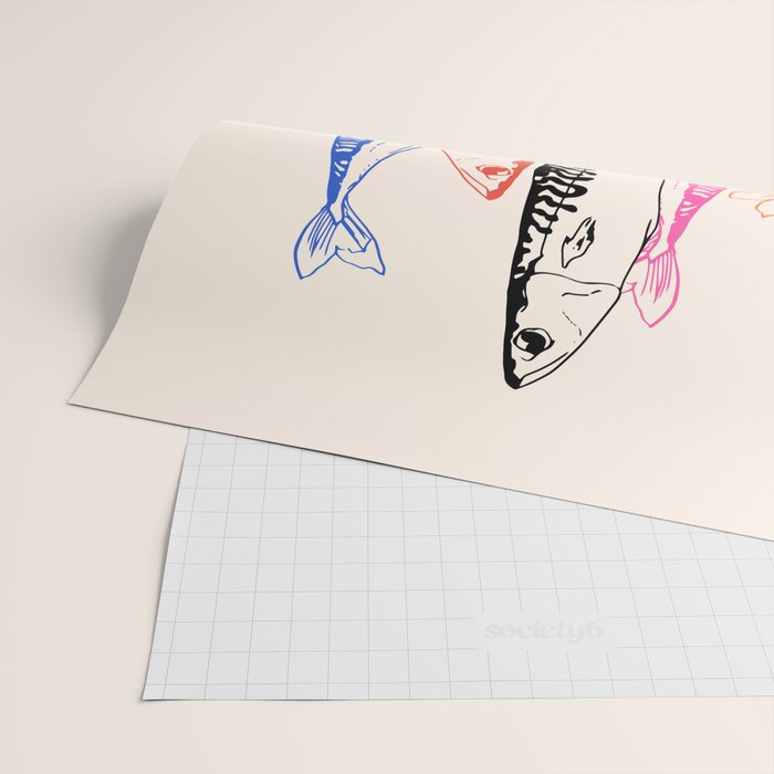Mackerel Retro Wrapping Paper Gallery Image 2