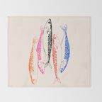 Mackerel Retro Throw Blanket Gallery Image 2