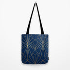 Navy Blue Art Deco - Large Scale Tote Bag Gallery Image 2