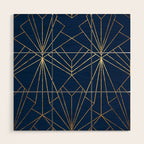 Navy Blue Art Deco - Large Scale Wood Wall Art Gallery Image 1