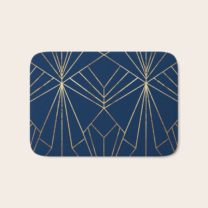 Navy Blue Art Deco - Large Scale Bath Mat Gallery Image 1