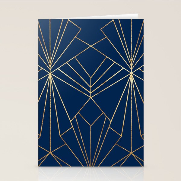 Navy Blue Art Deco - Large Scale Stationery Card Gallery Image 2