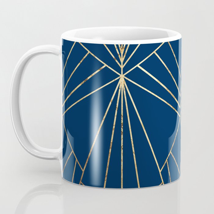Navy Blue Art Deco - Large Scale Coffee Mug Gallery Image 3