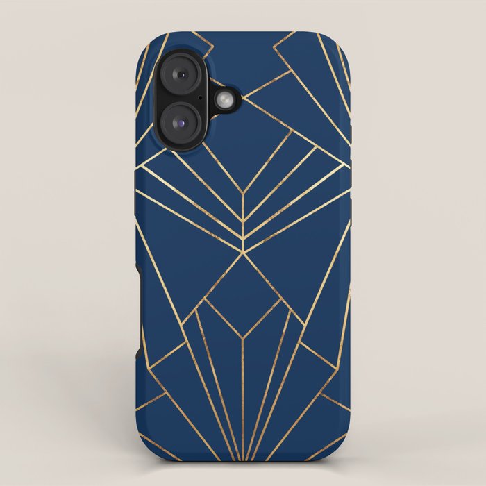Navy Blue Art Deco - Large Scale iPhone Case Gallery Image 1