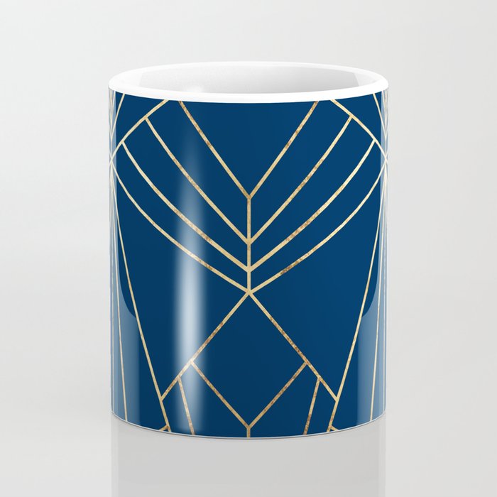 Navy Blue Art Deco - Large Scale Coffee Mug Gallery Image 4