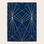 Navy Blue Art Deco - Large Scale Poster Gallery Image 4