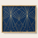 Navy Blue Art Deco - Large Scale Serving Tray Gallery Image 1