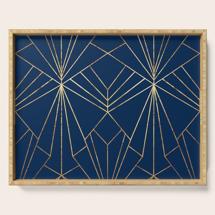 Navy Blue Art Deco - Large Scale Serving Tray Gallery Image 1
