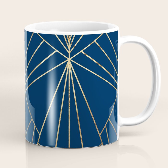 Navy Blue Art Deco - Large Scale Coffee Mug Gallery Image 1