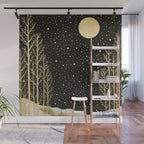 Glittering Snow Stars Wall Mural Gallery Image 1