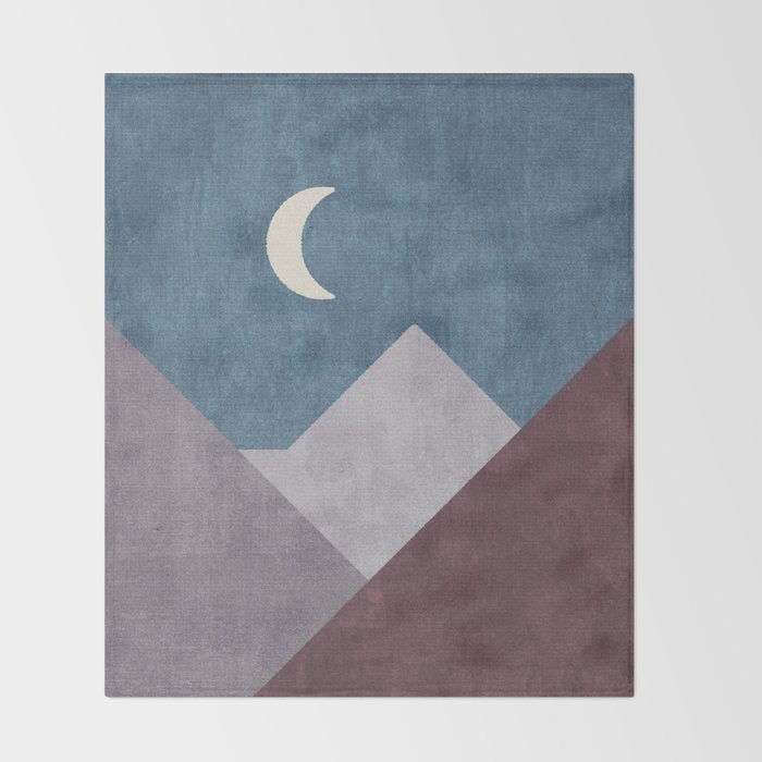 LANDSHAPES / Mountains - Night Throw Blanket Gallery Image 2