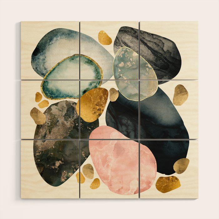 Pebble Abstract Wood Wall Art Gallery Image 1
