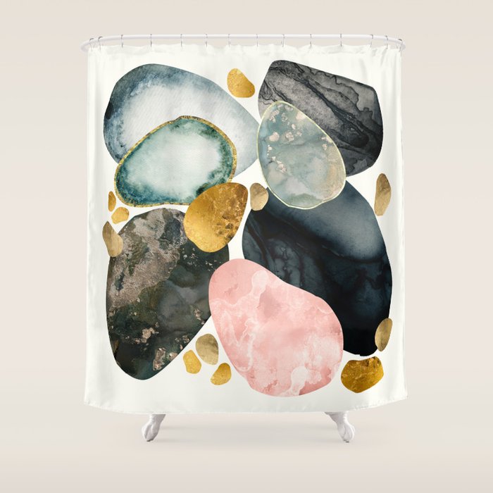Pebble Abstract Shower Curtain Gallery Image 1