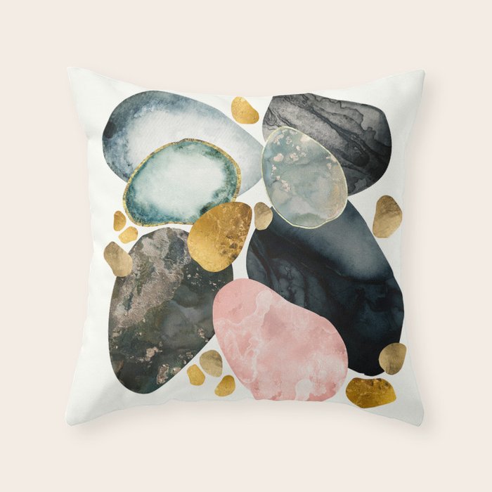 Pebble Abstract Throw Pillow Gallery Image 1