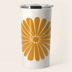 Retro Daisy Abstract V Golden Yellow Bold Floral Travel Mug Gallery Image 1