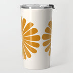 Retro Daisy Abstract V Golden Yellow Bold Floral Travel Mug Gallery Image 2
