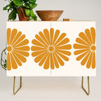 Retro Daisy Abstract V Golden Yellow Bold Floral Credenza Gallery Image 1