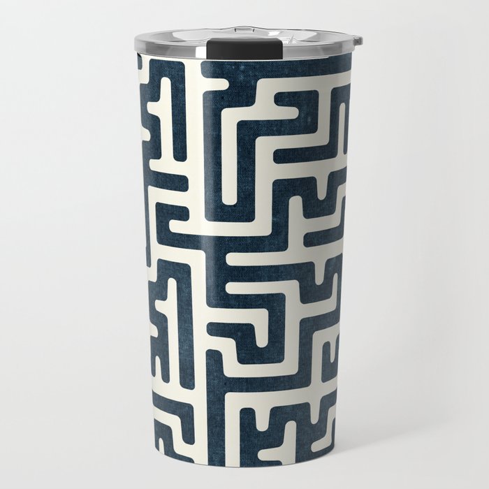 maze in dark blue Travel Mug Gallery Image 1
