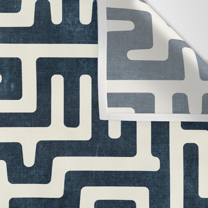 maze in dark blue Wall Tapestry Gallery Image 3