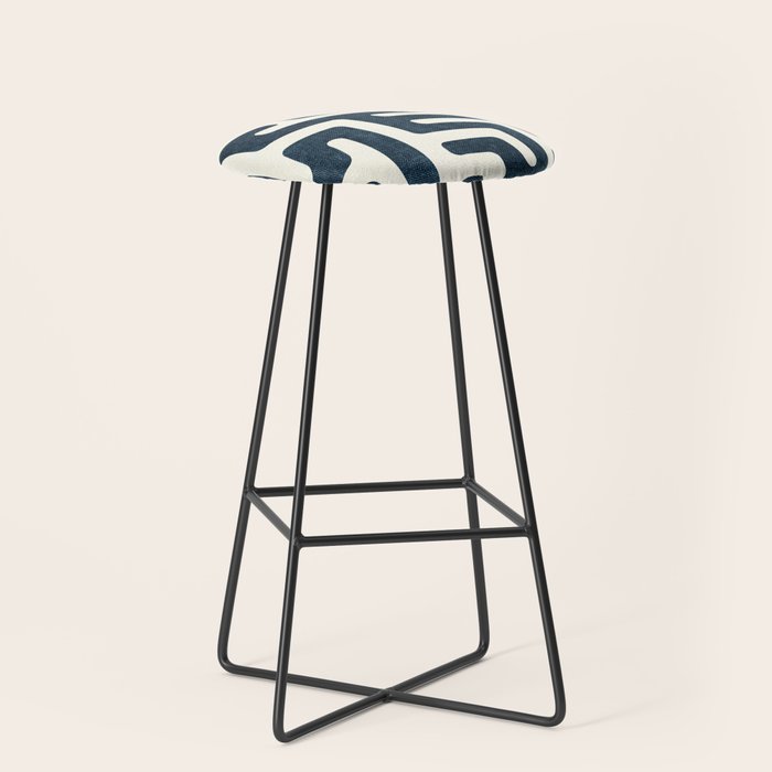 maze in dark blue Stool Gallery Image 1