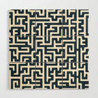 maze in dark blue Wood Wall Art Gallery Image 1