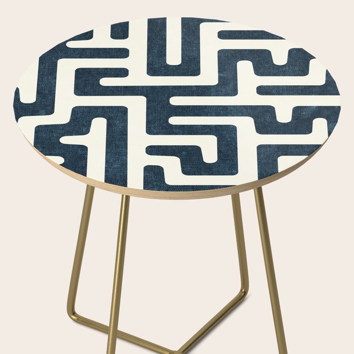 maze in dark blue Side Table Gallery Image 2