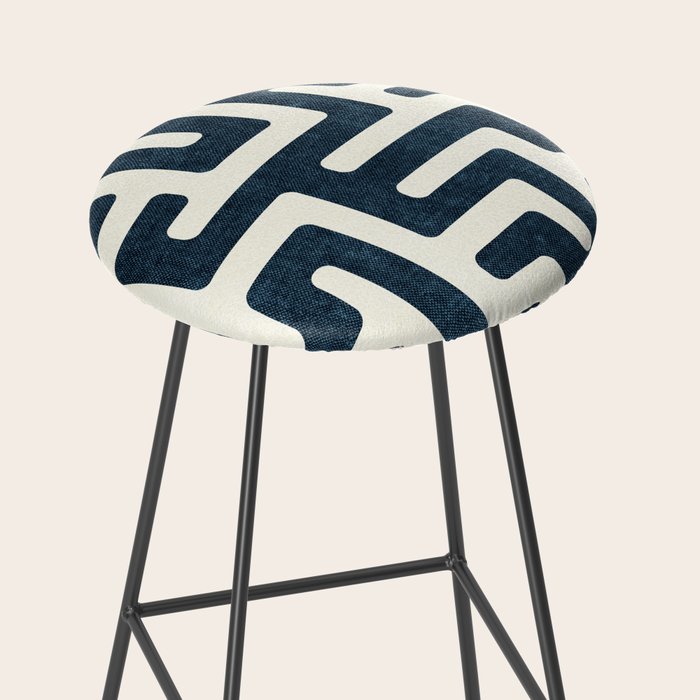 maze in dark blue Stool Gallery Image 2