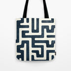 maze in dark blue Tote Bag Gallery Image 1