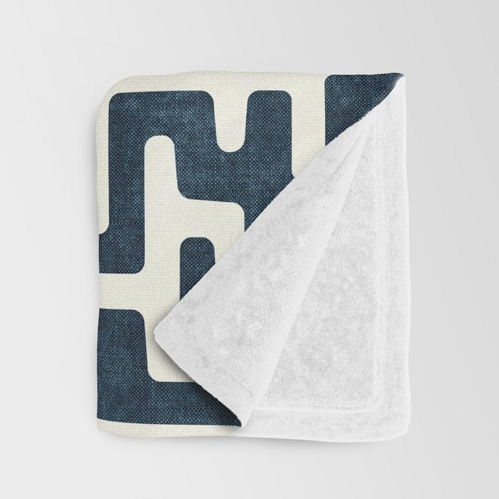 maze in dark blue Throw Blanket Gallery Image 3