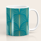 Art Deco Gold Fans on Turquoise Coffee Mug Gallery Image 1