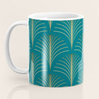 Art Deco Gold Fans on Turquoise Coffee Mug Gallery Image 3