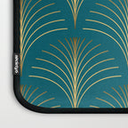 Art Deco Gold Fans on Turquoise Laptop Sleeve Gallery Image 3