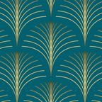 Art Deco Gold Fans on Turquoise Coffee Mug Gallery Image 2