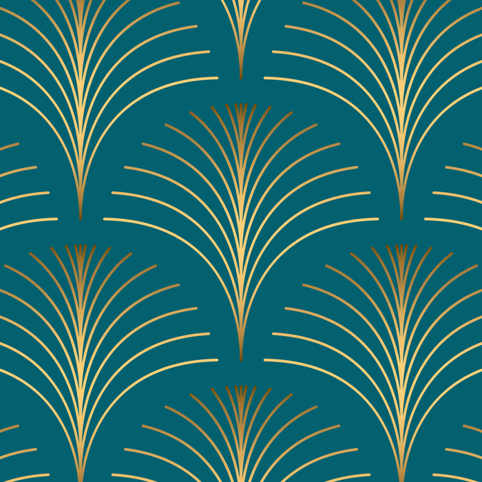 Art Deco Gold Fans on Turquoise Coffee Mug Gallery Image 2