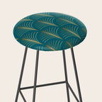 Art Deco Gold Fans on Turquoise Stool Gallery Image 2