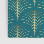 Art Deco Gold Fans on Turquoise Poster Gallery Image 3