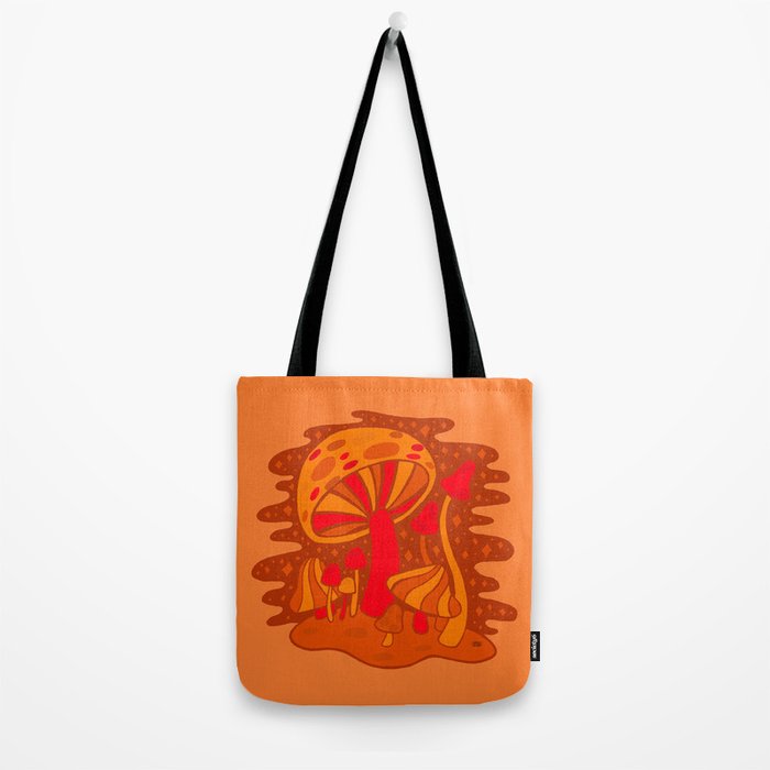 Orange Mushrooms Tote Bag Gallery Image 2