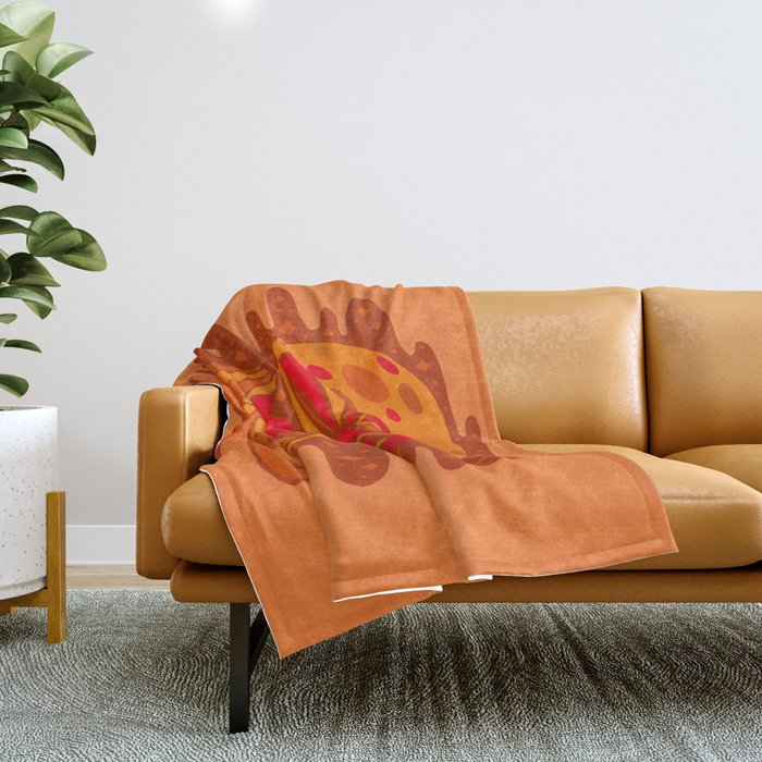 Orange Mushrooms Throw Blanket Gallery Image 1