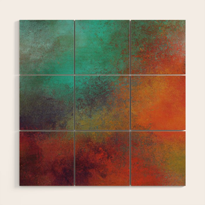 Colorful Rust Aesthetic Grunge Art Wood Wall Art Gallery Image 1