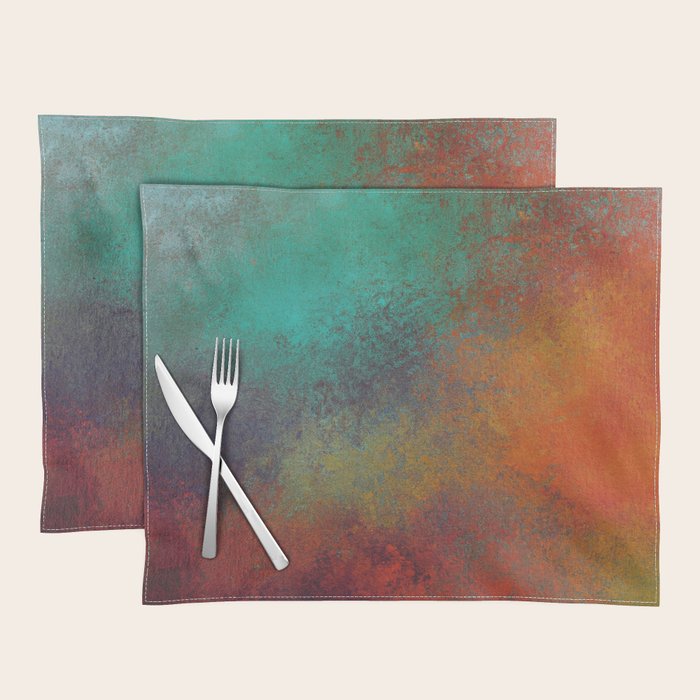 Colorful Rust Aesthetic Grunge Art Placemat Gallery Image 1