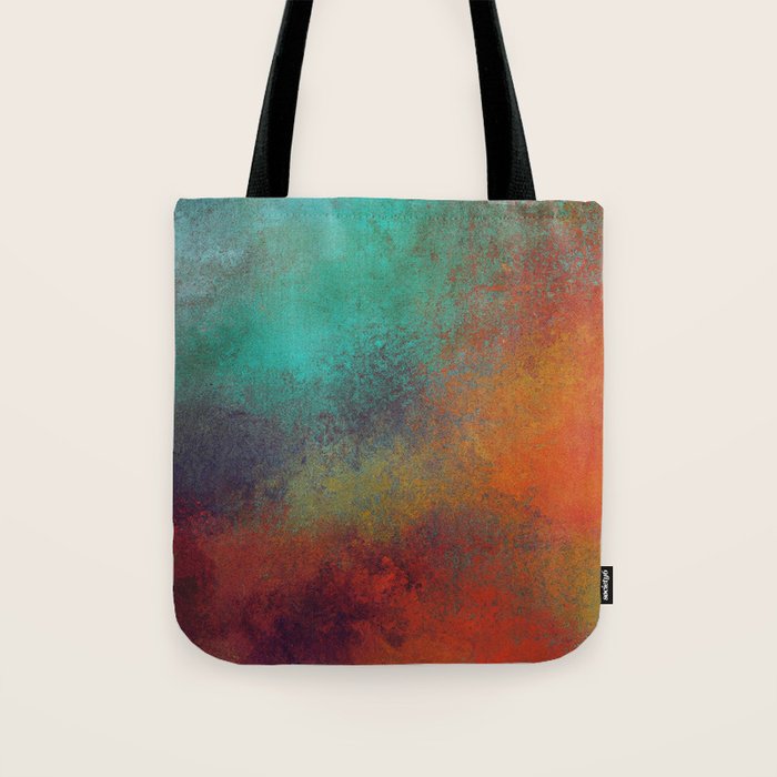 Colorful Rust Aesthetic Grunge Art Tote Bag Gallery Image 1