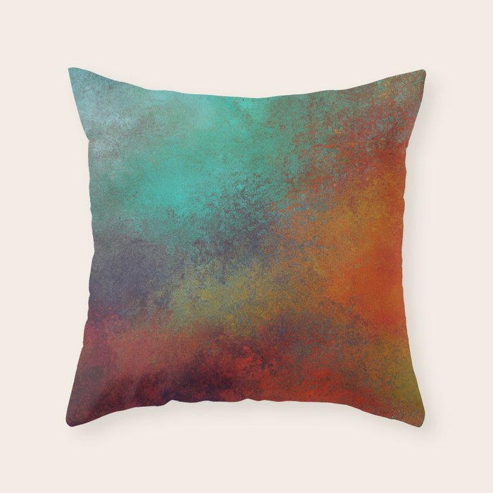 Colorful Rust Aesthetic Grunge Art Throw Pillow Gallery Image 6
