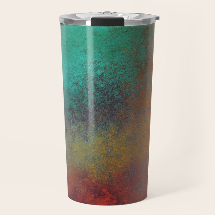 Colorful Rust Aesthetic Grunge Art Travel Mug Gallery Image 1