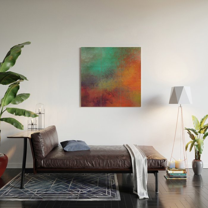 Colorful Rust Aesthetic Grunge Art Wood Wall Art Gallery Image 2
