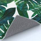 Tropical Nature Monstera Watercolor Painting, Botanical Jungle Dark Palm Illustration Rug Gallery Image 4