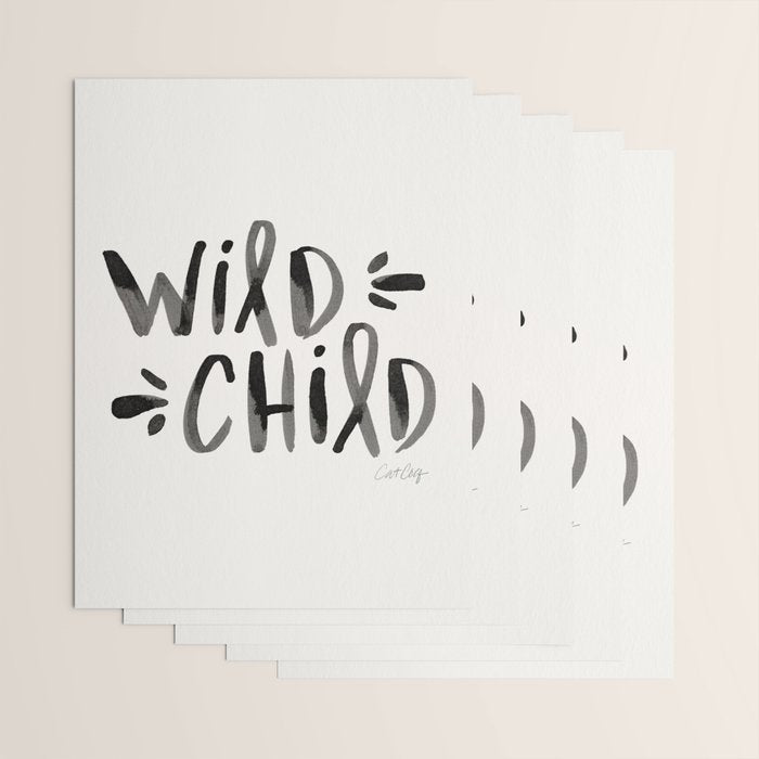 Wild Child - Black Wrapping Paper Gallery Image 3